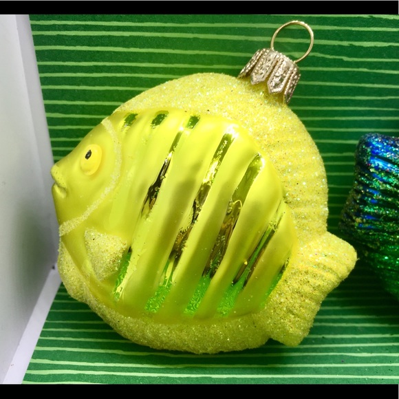 2 Polish Glass Coral Reef Fishes Xmas Ornaments - Picture 4 of 8